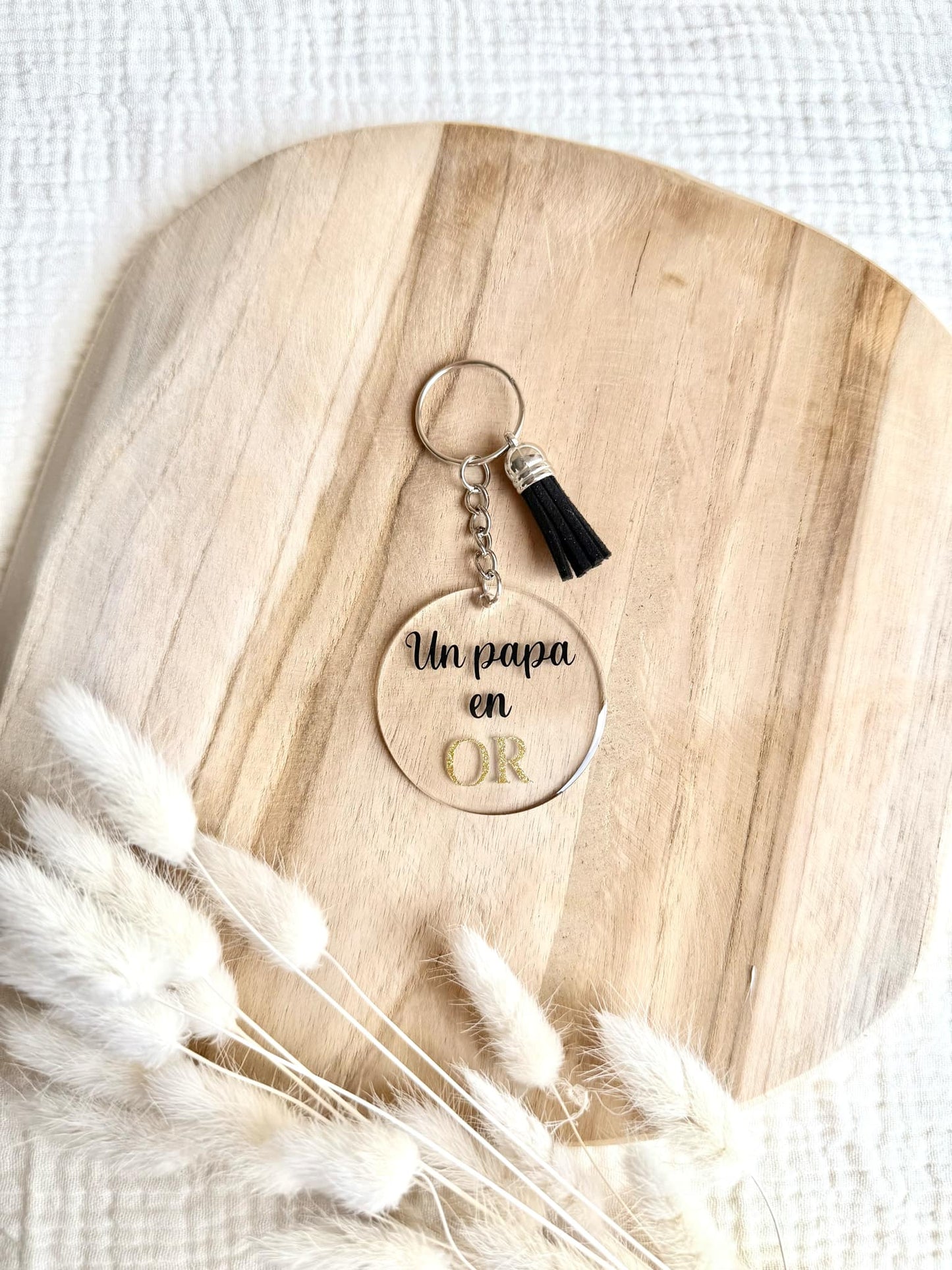 Porte clé Papa en OR