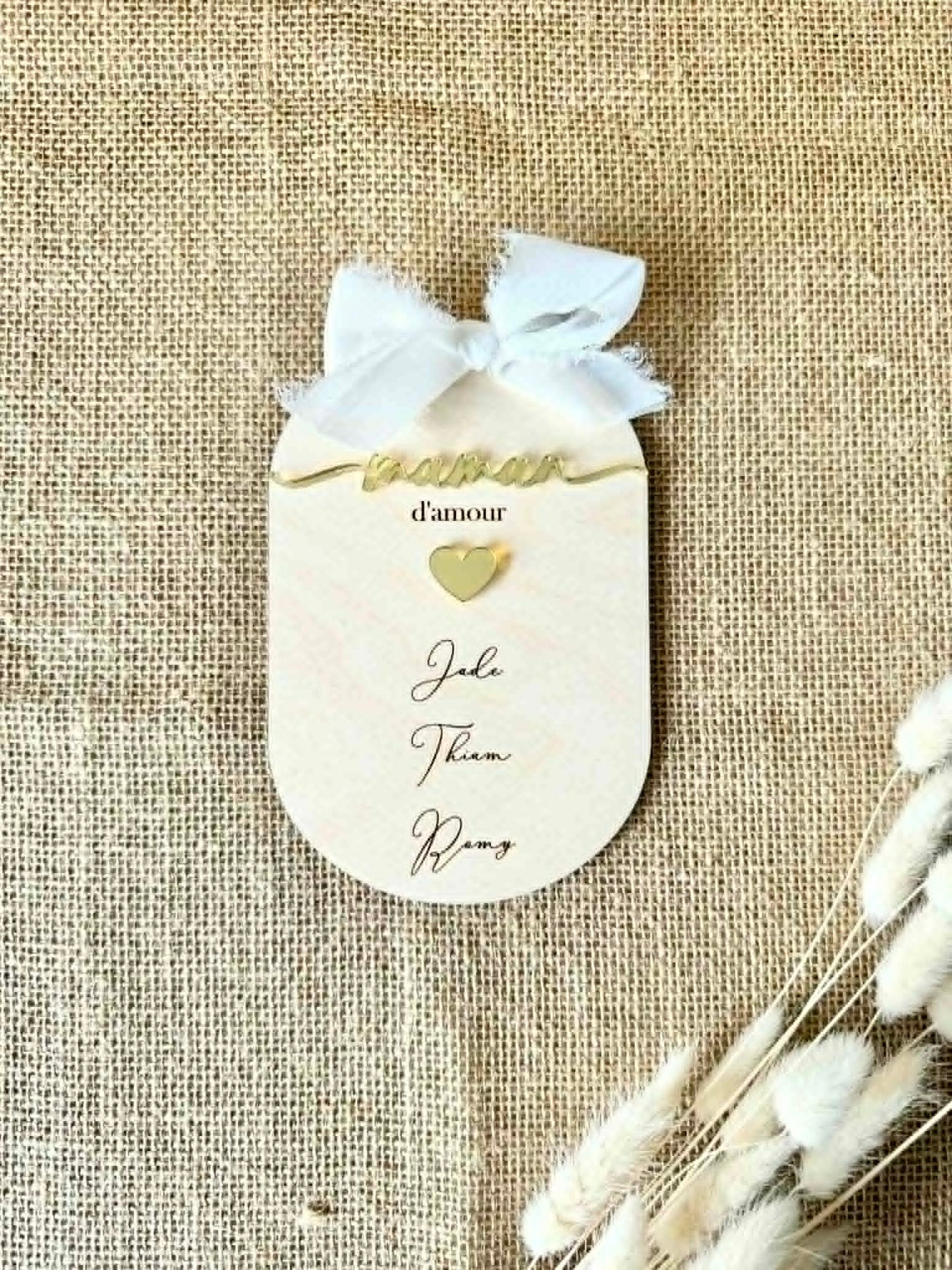 Carte en bois Maman