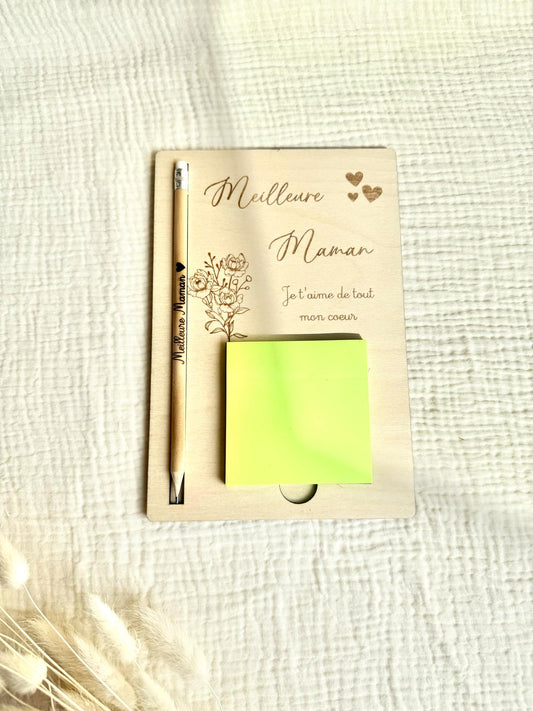 Support à post-it "Meilleure Maman"
