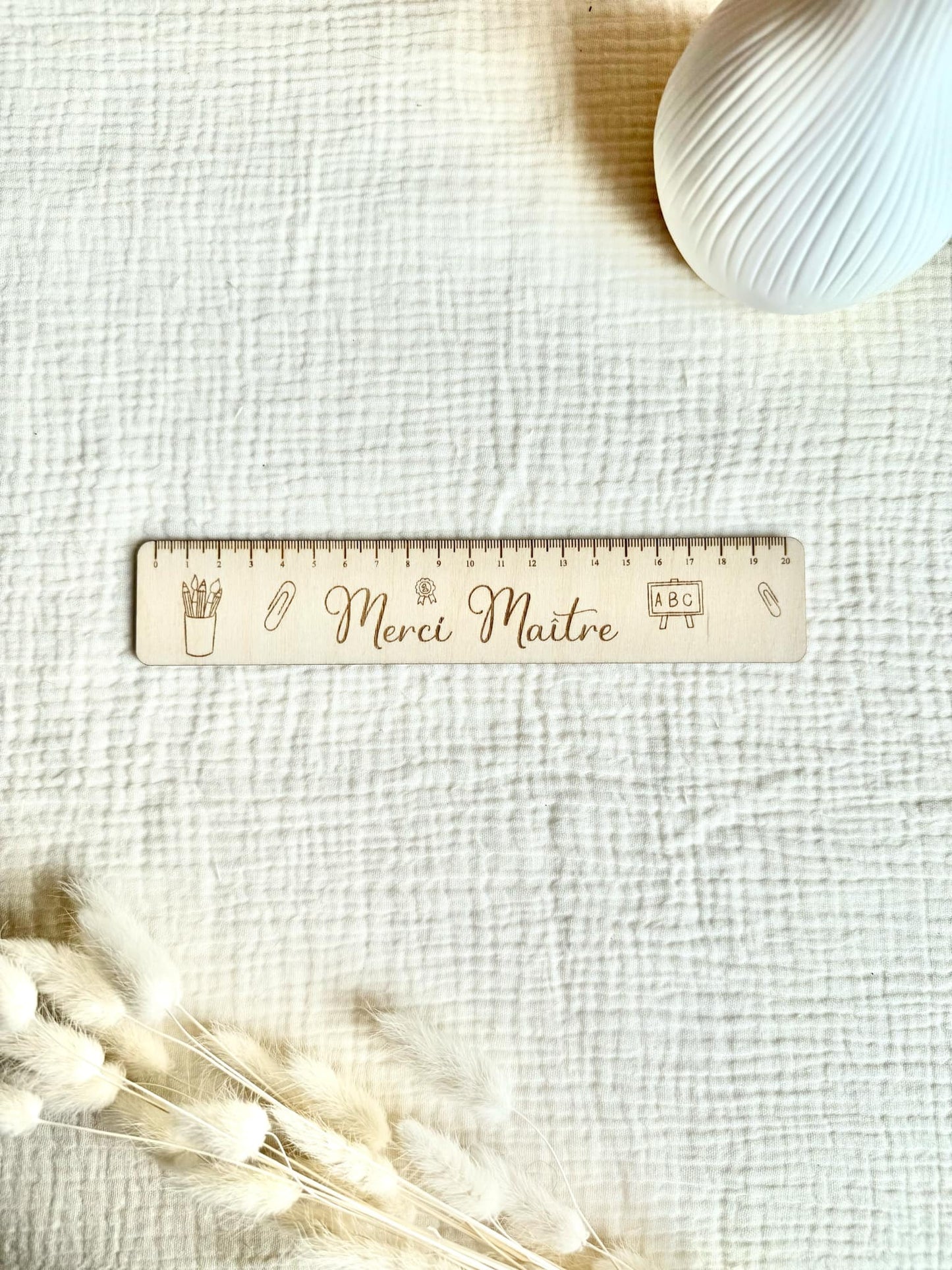 Règle en bois Merci Maître
