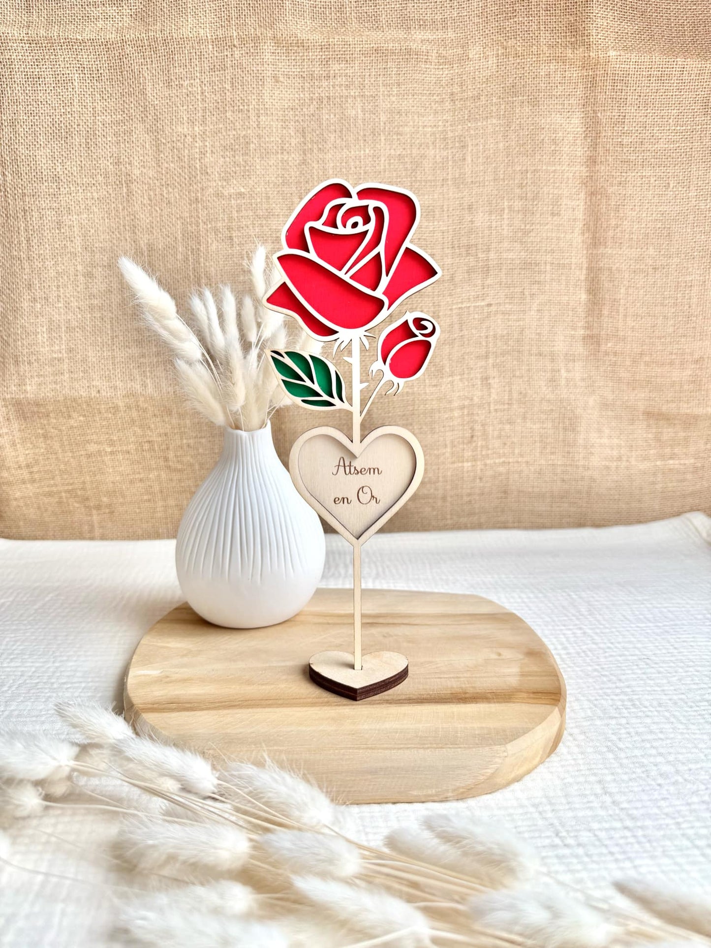 Rose en bois Atsem en Or