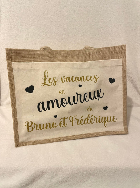 Grand sac en toile de jute Vacances