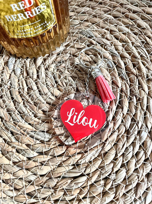 Porte clé prénom/coeur
