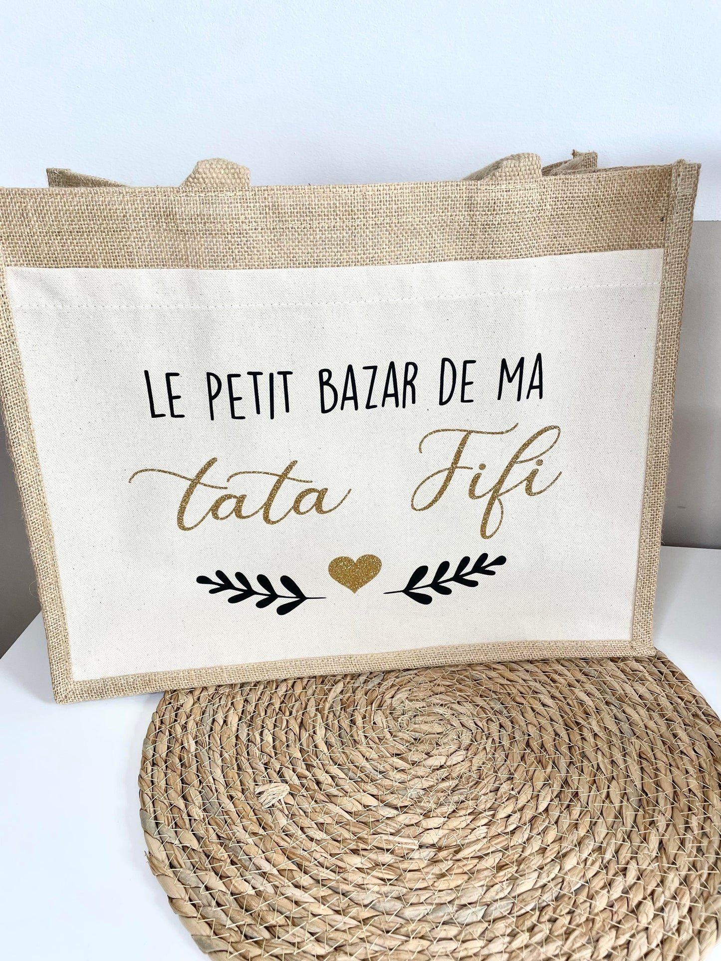 Grand sac en toile de jute Tata – cmcreation
