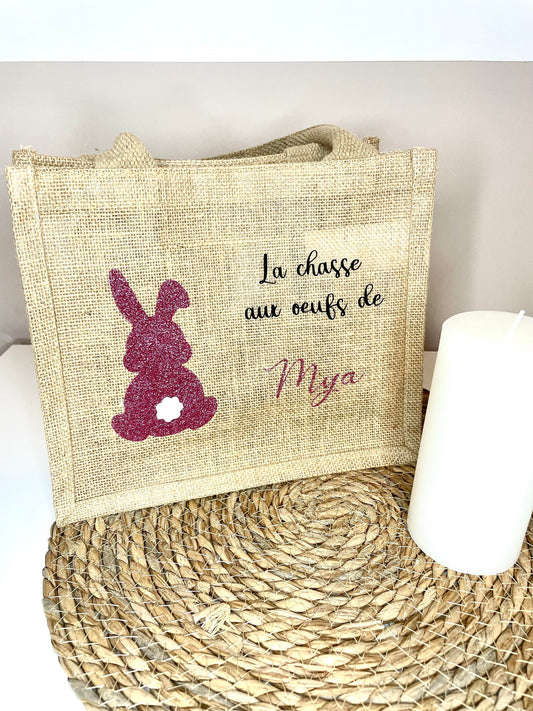 Petit sac en toile de jute Pâques